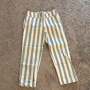New York & Company Striped Capris - Black and Cream